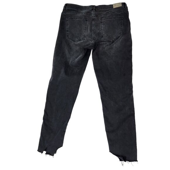 Zara Jeans Womens Sz 10 Black Koi Fish Embroidery Z1975 Denim Distressed Hems - Picture 10 of 11